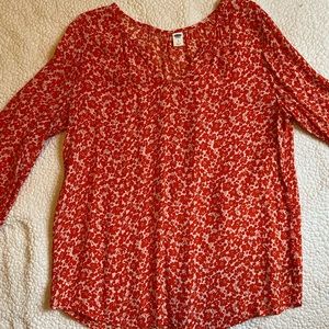 Old Navy orange floral blouse